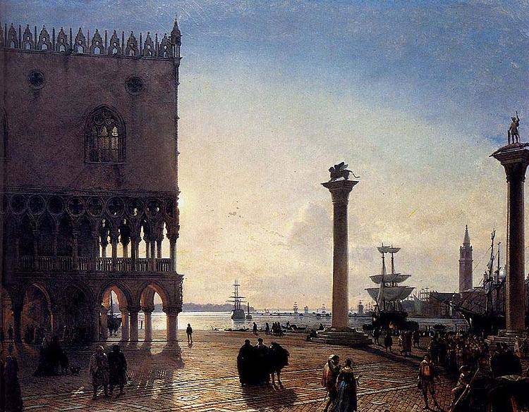 Friedrich Paul Nerly Piazza San Marco At Night Sweden oil painting art
